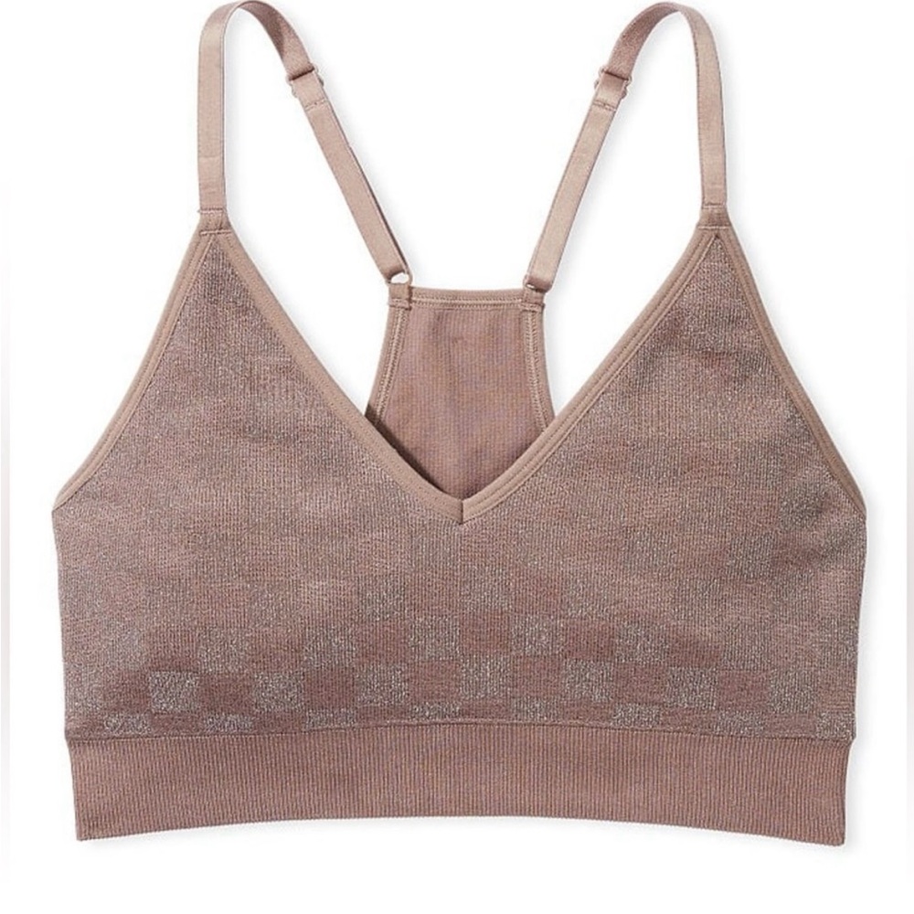 Iced Coffee Checkered Seamless Workout Sports Bra size M-DD